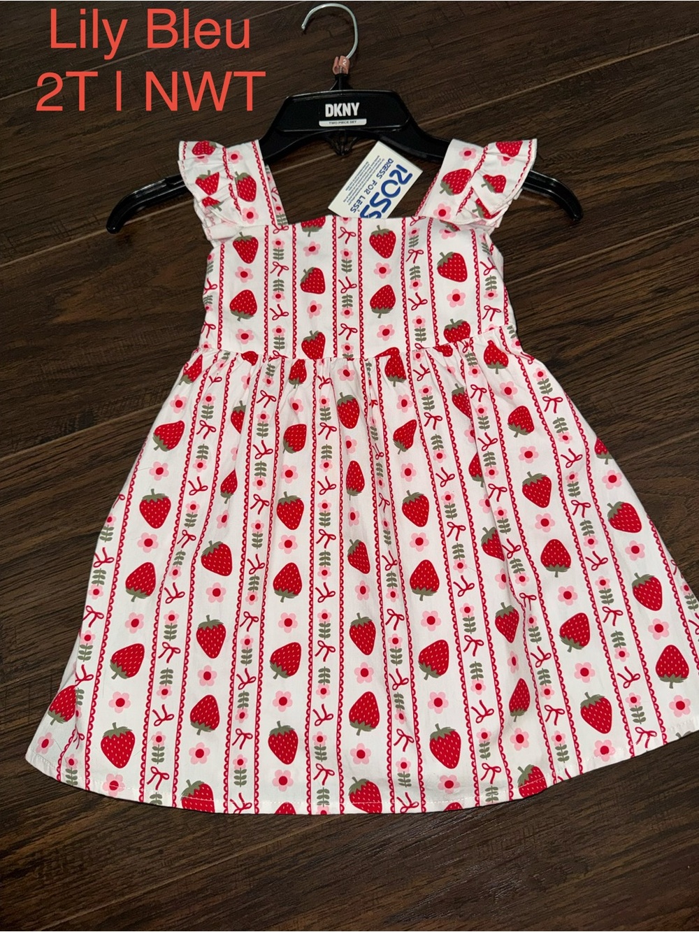 Lily Bleu Red and White Strawberry Sleeveless Dress